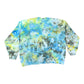 Adult 3XL Blue Yellow and Green Scrunch Ice Tie Dye Crewneck Sweater