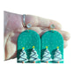 Hypoallergenic Hand Painted Christmas Snow Globe White Christmas Trees Dangle Clay Earrings