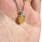 Sterling Silver | 14KT Gold Filled Mini Teardrop Yellow Jade Wishbone Wire Wrapped Pendant
