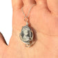 Sterling Silver Gray Vintage Antique Cameo Pendant
