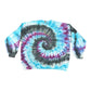 Adult 3XL Blue Purple and Black Spiral Ice Dye Tie Dye Crewneck Sweater