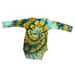 Infant 18 Months Moss Green and Golden Yellow Spiral Ice Dye Tie Dye Long Sleeve Onesie