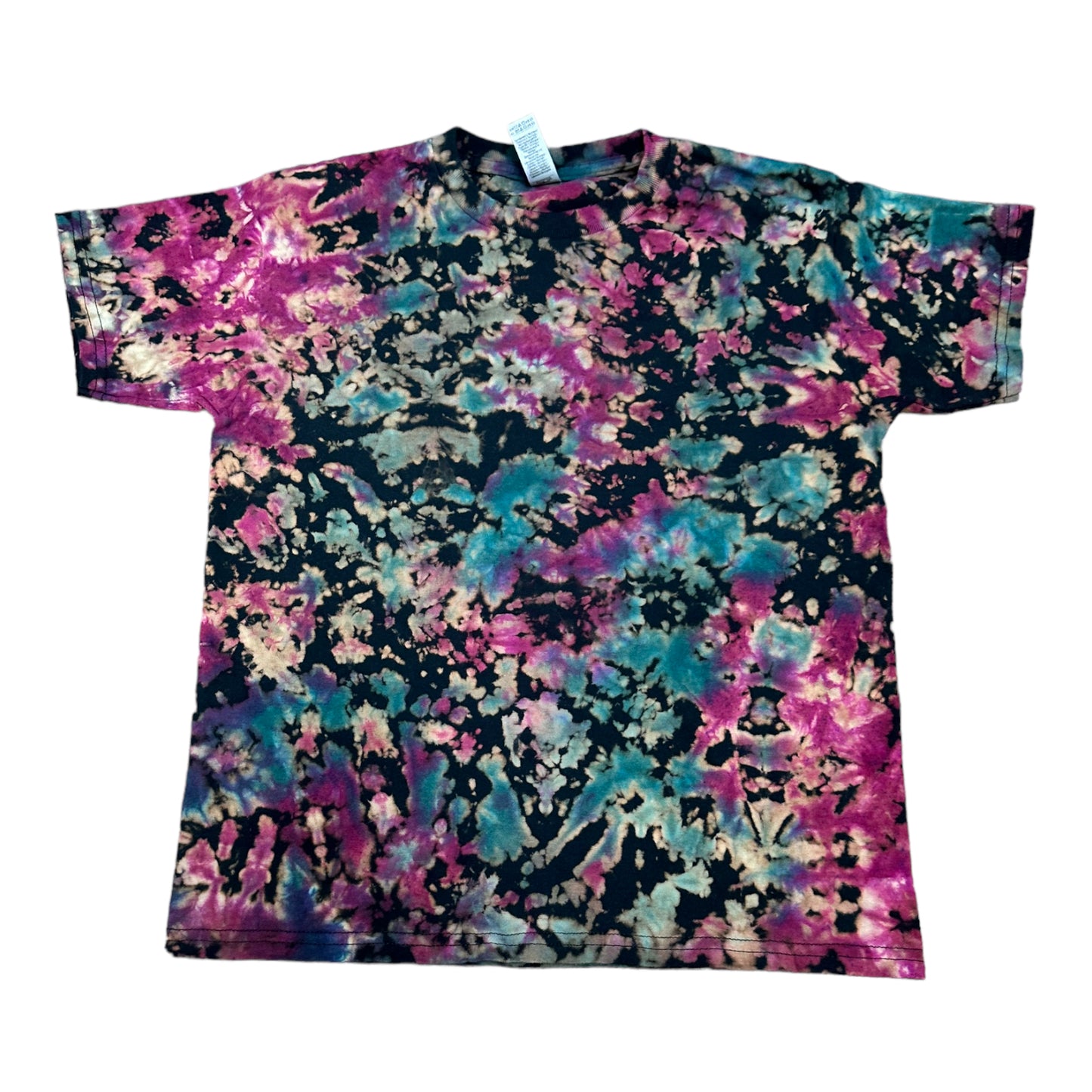 Youth Medium Purple and Turquoise Blue Scrunch Reverse Tie Dye Shirt