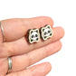 Hypoallergenic Hand Painted Panda Laser Engraved Wood Stud Earrings