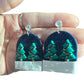 Hypoallergenic Hand Painted Christmas Snow Globe Christmas Trees Dangle Clay Earrings