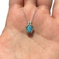 Sterling Silver | 14KT Gold Filled Mini Teardrop Turquoise Wishbone Wire Wrapped Pendant