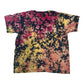 Youth Small Red Yellow and Orange Reverse Scrunch Tie Dye