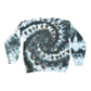 Adult Medium Black Gray and Blue Spiral Ice Tie Dye Crewneck Sweater