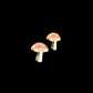 Hypoallergenic Hand Painted Mushroom Laser Engraved Wood Stud Earrings