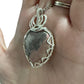 Sterling Silver Wire Wrapped Rhodonite Heart Crystal Triangle Bezel Pendant