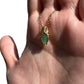 Sterling Silver | 14KT Gold Filled Mini Teardrop Green Aventurine Wishbone Wire Wrapped Pendant