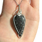 Sterling Silver Wire Wrapped Snowflake Obsidian Crystal Bezel Pendant