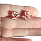 Hypoallergenic Christmas Candy Cane Laser Engraved Wooden Earrings