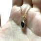 Sterling Silver | 14KT Gold Filled Mini Teardrop Blue Goldstone Wire Wrapped Wishbone Pendant
