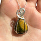 Sterling Silver Wire Wrapped Bumble Bee Jasper Crystal Bezel Pendant