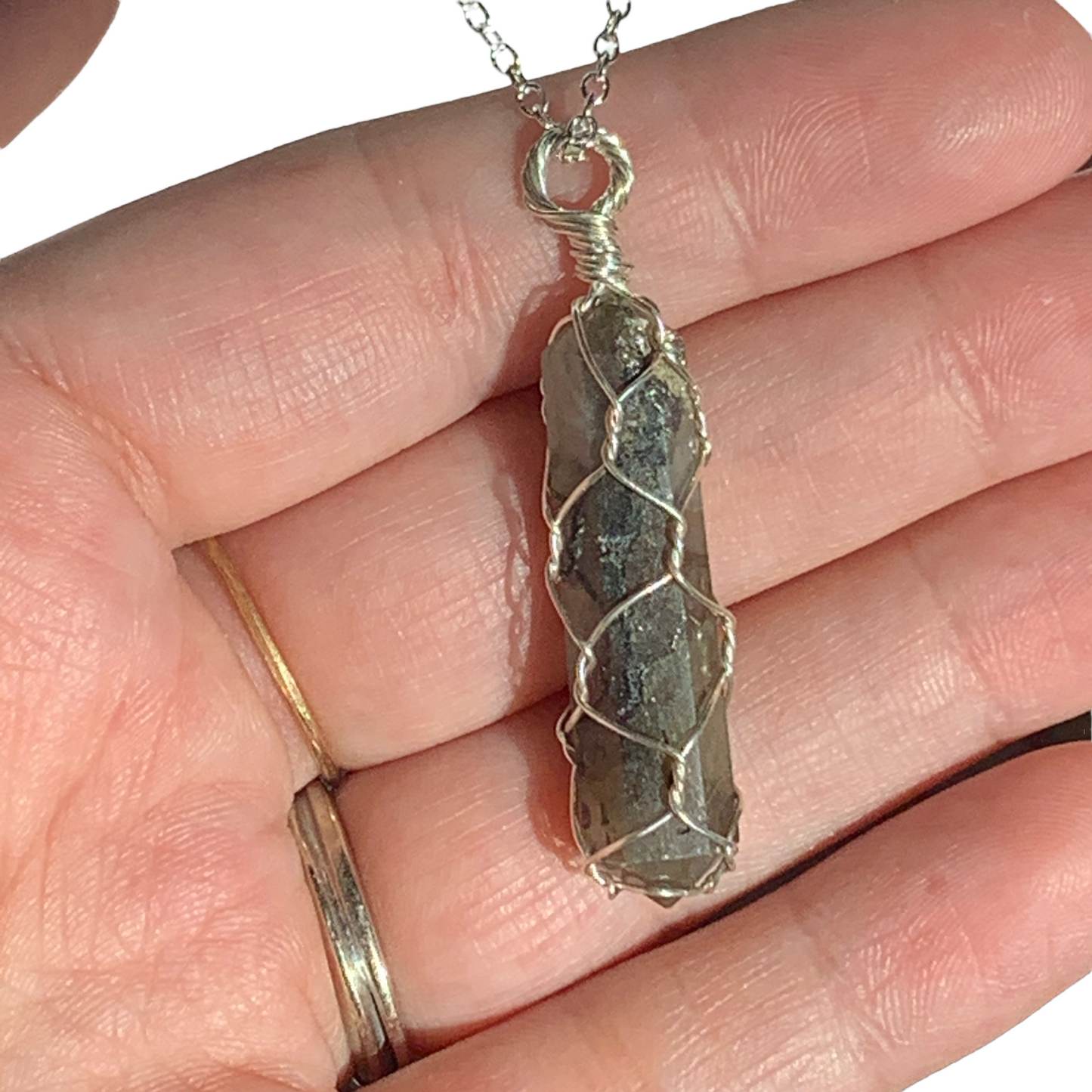 Sterling Silver | 14 KT Gold Filled Labradorite Wire Wrapped Caged Pendant