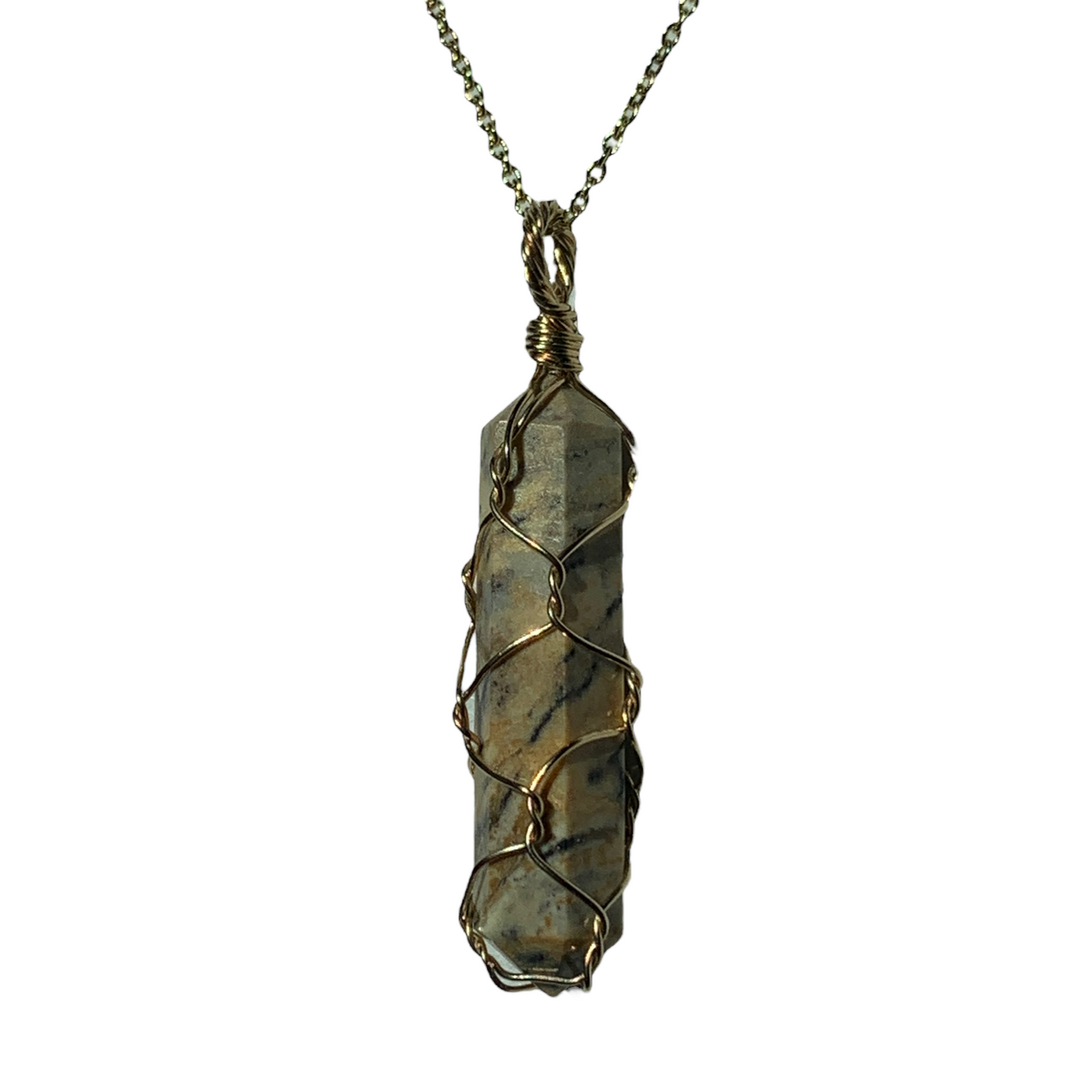 Sterling Silver | 14KT Gold Filled Wire Serpentine Wrapped Caged Pendant