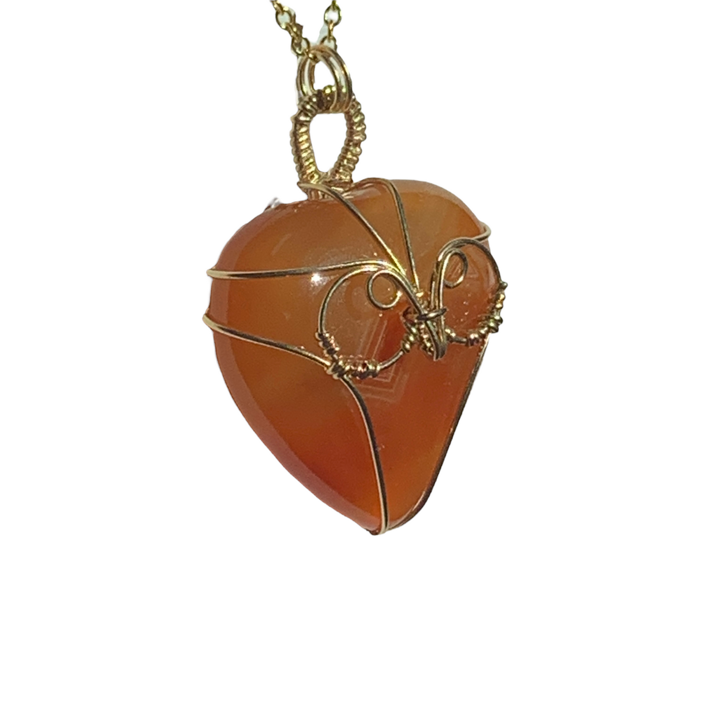 Sterling | 14KT Gold Filled Carnelian Wire Wrapped Owl Pendant