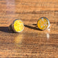 8MM Hypoallergenic Yellow Sparkle Druzy Earring Studs