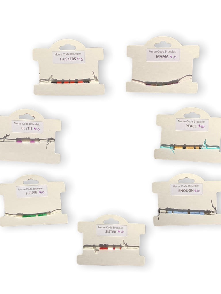 | Customizable | Adjustable 'Mama' Morse Code Bracelet