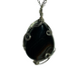 Sterling Silver Black Agate Crystal Wire Pendant