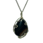 Sterling Silver Black Agate Crystal Wire Pendant