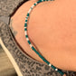 Teal and White Seed Bead Ankle Bracelet