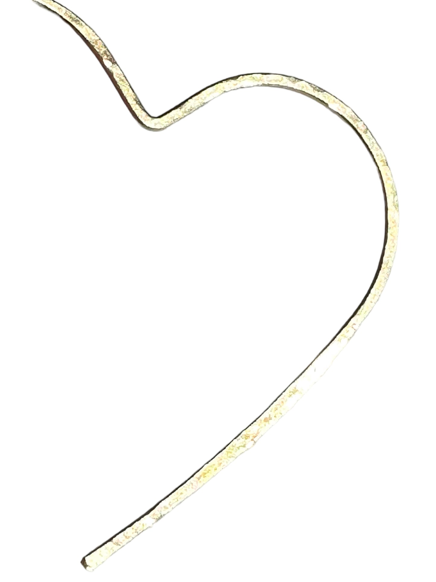 Sterling Silver | 14KT Gold Filled Hammered Wire Heart Hoop Earring Threader