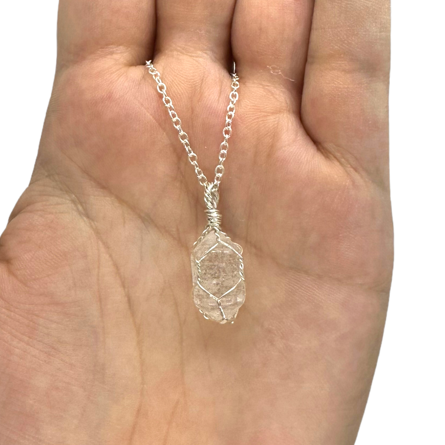 Sterling Silver | 14KT Gold Filled Wire Wrapped Clear Quartz Mini Cage Pendant