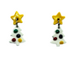 Hypoallergenic White Christmas Tree With Ornaments Dangle Clay Earrings