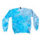 Adult Small Blue and Gray Ice Tie Dye Crewneck Sweater