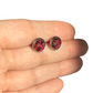 8MM Hypoallergenic Red Leopard Cheetah Faceted Epoxy Resin Earrings