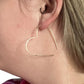 Sterling Silver | 14KT Gold Filled Hammered Wire Heart Hoop Earring Threader