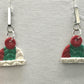 Hypoallergenic Red/Green/White Christmas Beanie Dangle Clay Earrings