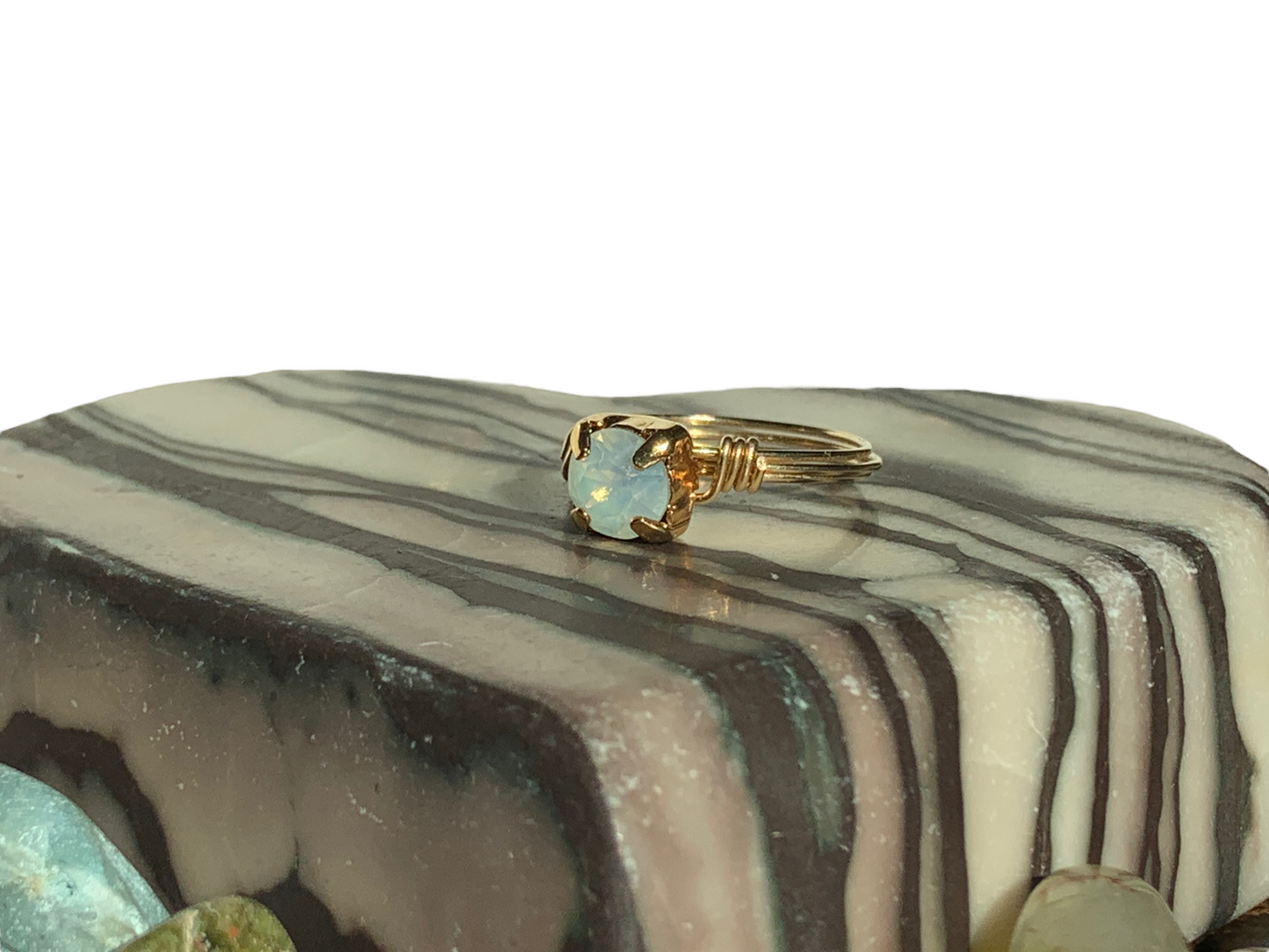 Sterling Silver | 14KT Gold Filled Opal Crystal Ring