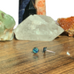 6MM Hypoallergenic Black and Green/Blue Sparkle Druzy Earring Studs