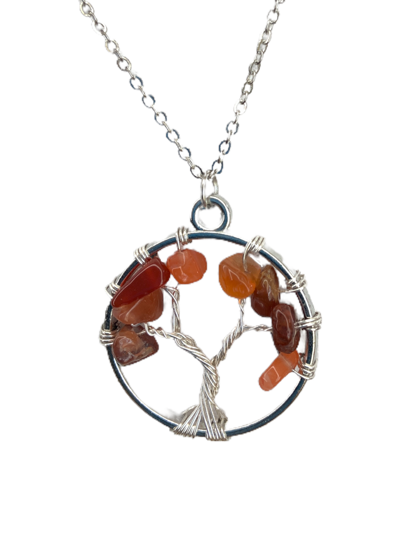 Sterling Silver Crystal Tree of Life and Balance Pendant